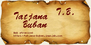 Tatjana Buban vizit kartica